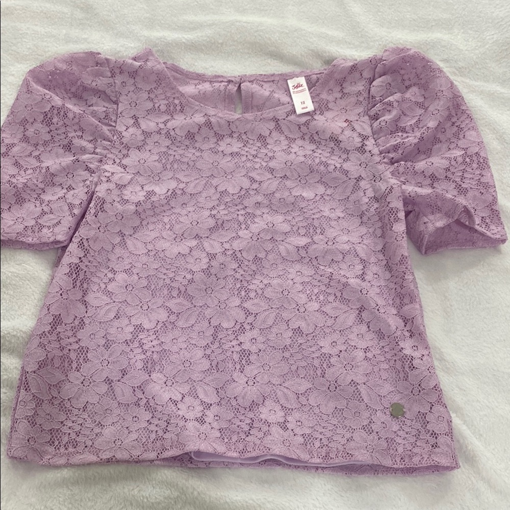 Justice Lavender Lace Kids Blouse
